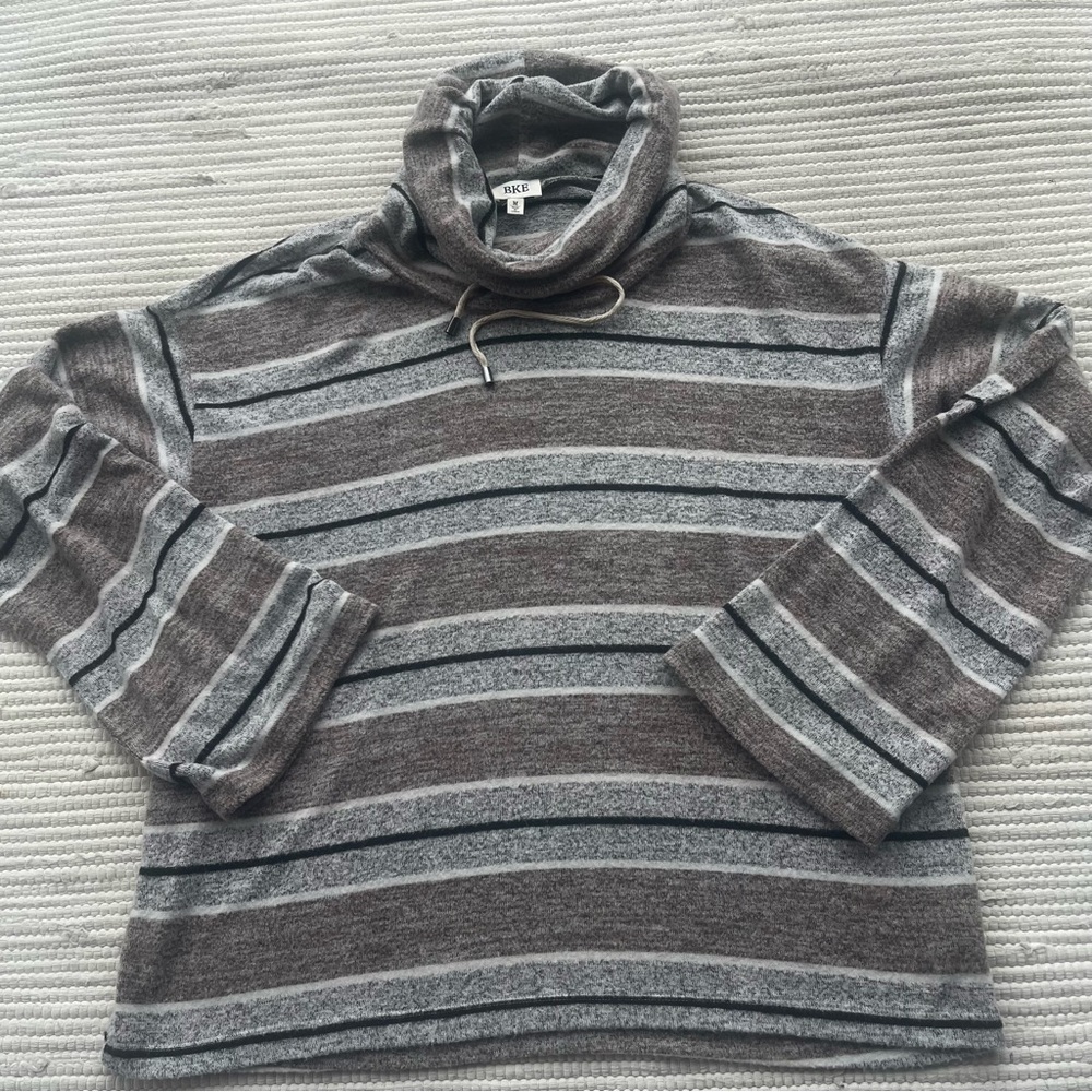 BKE Cowl Sweater Soft Striped Excellent Condition